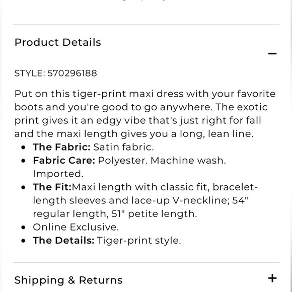 NWT. Chico’s Tiger Print Lace-up Long Sleeve Maxi Dress. US size 4. NWT. - Picture 10 of 11